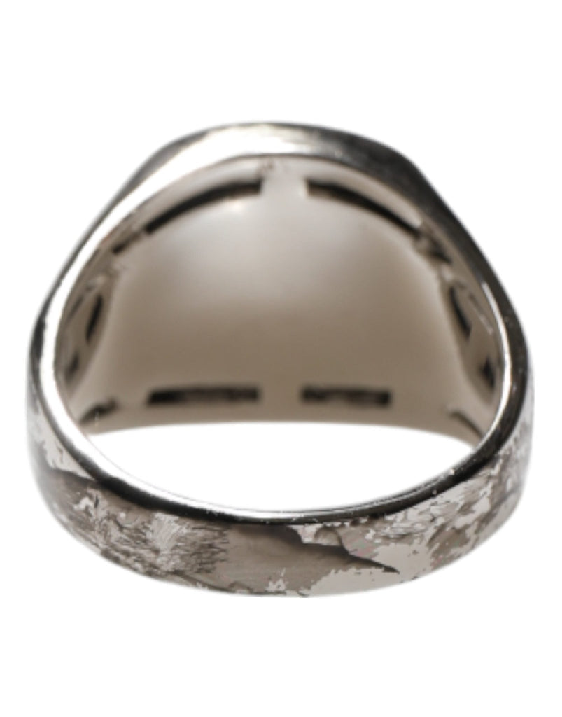 Dolce & Gabbana Silver Tone Engraved Two Color Real Brass Ring - Beyzy Store - Dolce & Gabbana