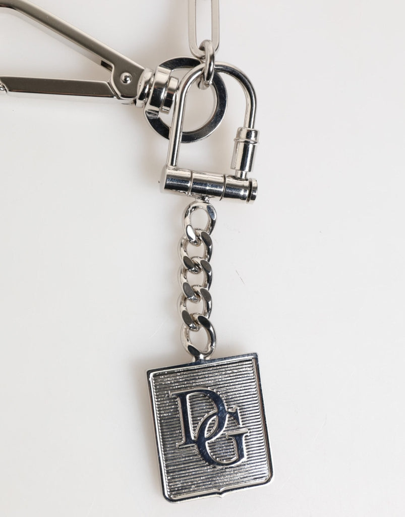 Dolce & Gabbana Silver Tone Metal Chain DG Logo Pendant Men Necklace - Beyzy Store - Dolce & Gabbana