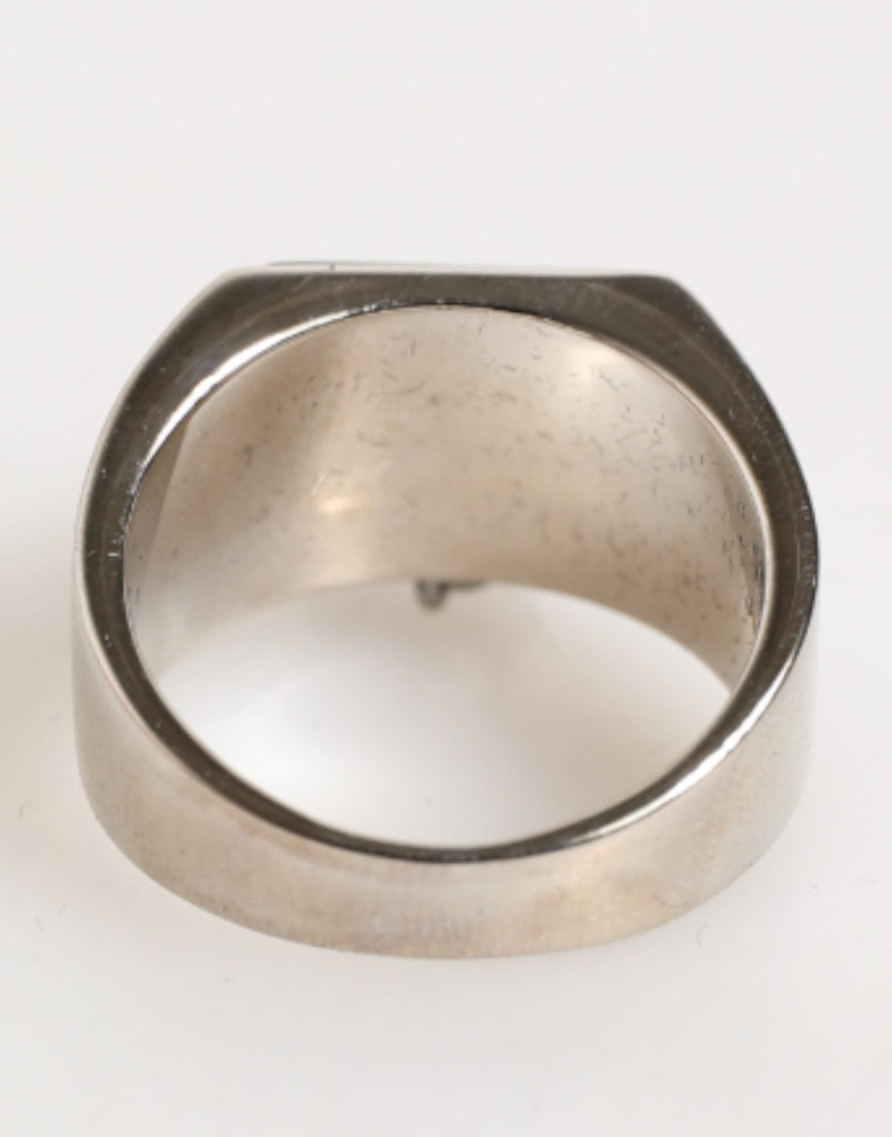 Dolce & Gabbana Silver Tone Pyramid DG Logo Real Brass Ring - Beyzy Store - Dolce & Gabbana