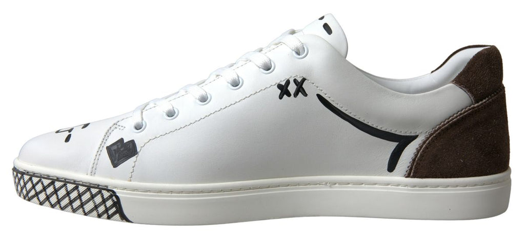 Dolce & Gabbana Sleek White Leather Casual Sneakers - Beyzy Store - Dolce & Gabbana