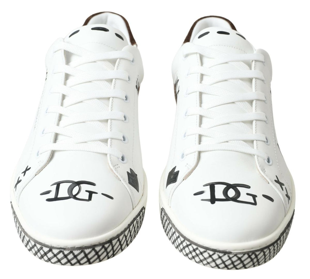 Dolce & Gabbana Sleek White Leather Casual Sneakers - Beyzy Store - Dolce & Gabbana