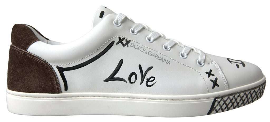 Dolce & Gabbana Sleek White Leather Casual Sneakers - Beyzy Store - Dolce & Gabbana