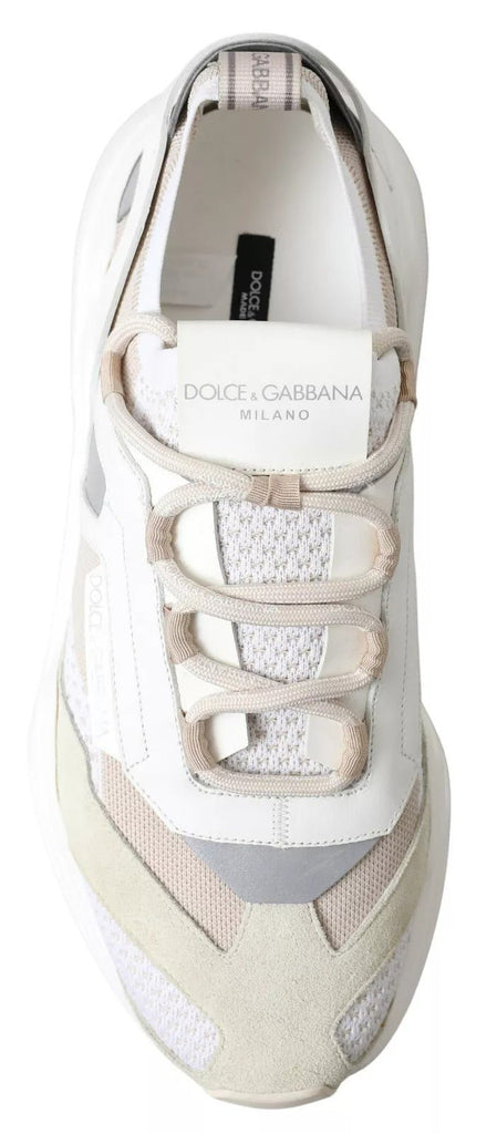 Dolce & Gabbana Sneakers White Beige Leather Sport DAYMASTER Shoes - Beyzy Store - Dolce & Gabbana