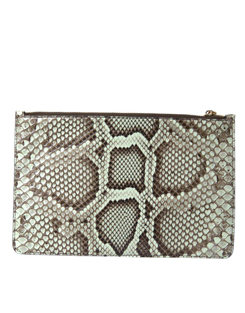 Dolce & Gabbana Verde Acqua Exotic Leather Gold DG Logo Clutch Borse Bag - Beyzy Store - Dolce & Gabbana