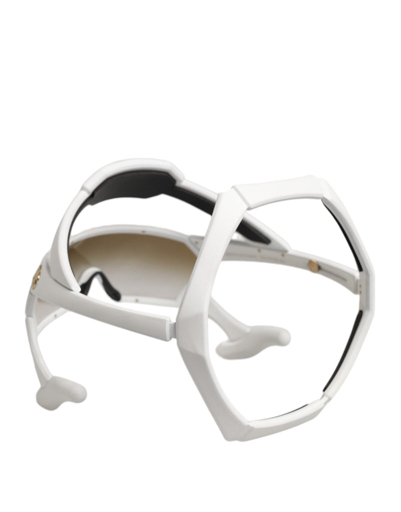 Dolce & Gabbana White Acetate Next Generation Mask Eyewear Sunglasses - Beyzy Store - Dolce & Gabbana
