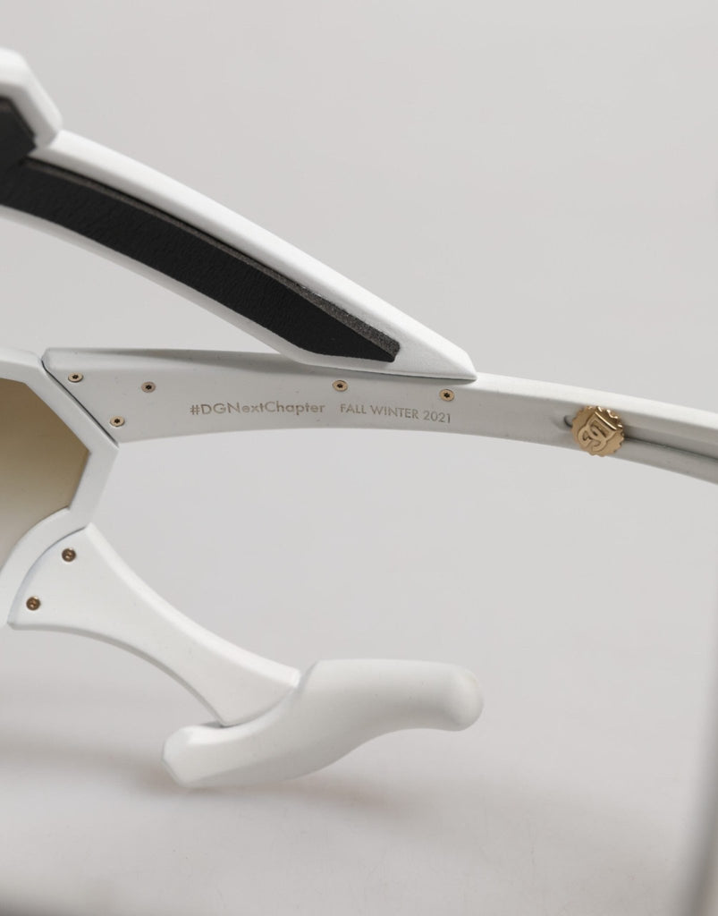 Dolce & Gabbana White Acetate Next Generation Mask Eyewear Sunglasses - Beyzy Store - Dolce & Gabbana