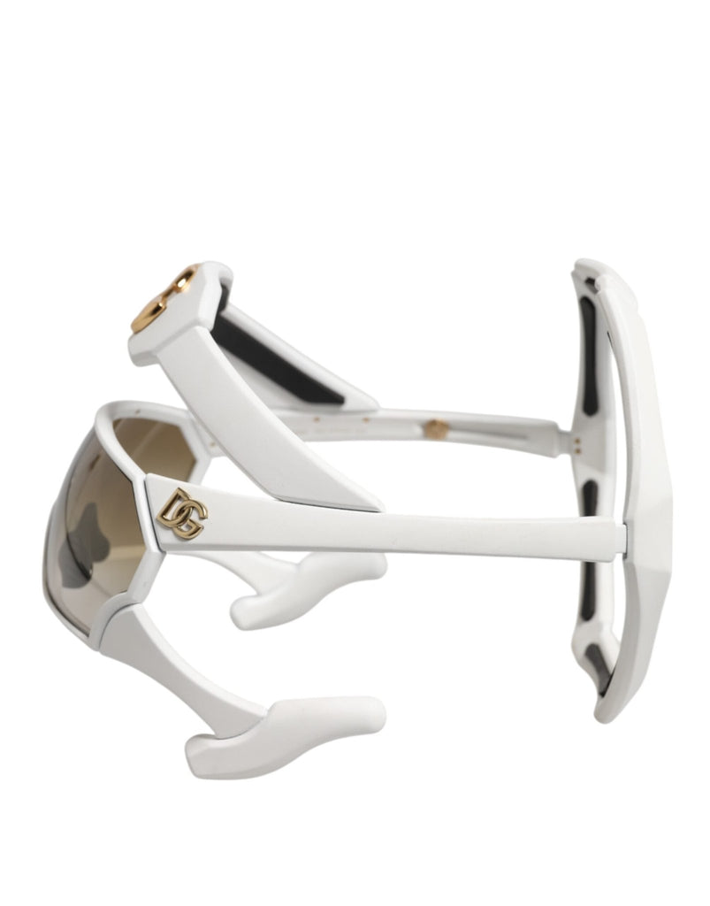 Dolce & Gabbana White Acetate Next Generation Mask Eyewear Sunglasses - Beyzy Store - Dolce & Gabbana