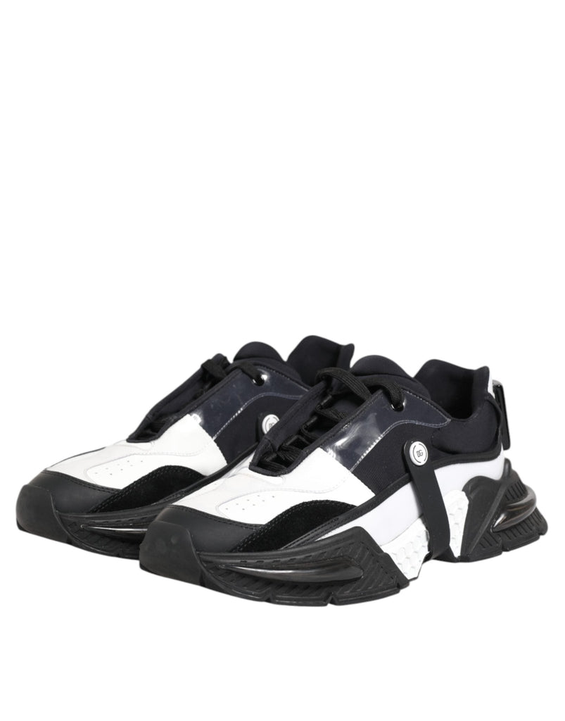 Dolce & Gabbana White Black Logo Airmaster Sneakers Shoes - Beyzy Store - Dolce & Gabbana