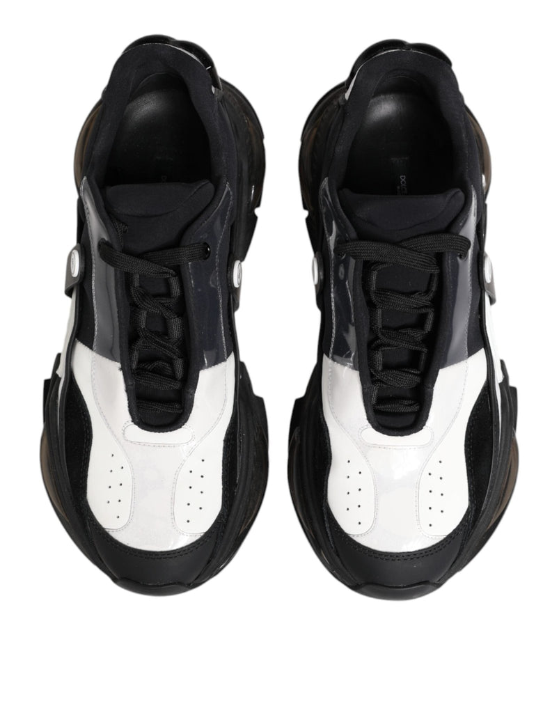 Dolce & Gabbana White Black Logo Airmaster Sneakers Shoes - Beyzy Store - Dolce & Gabbana