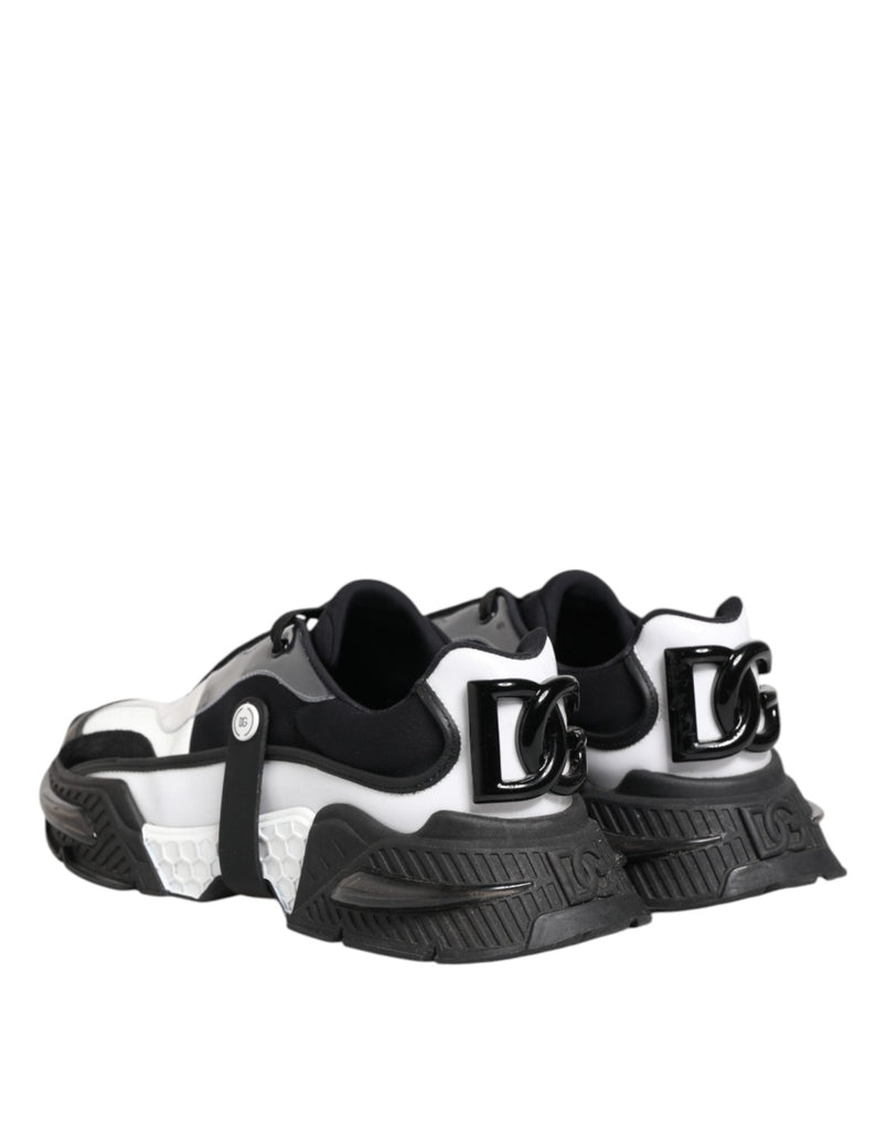 Dolce & Gabbana White Black Logo Airmaster Sneakers Shoes - Beyzy Store - Dolce & Gabbana