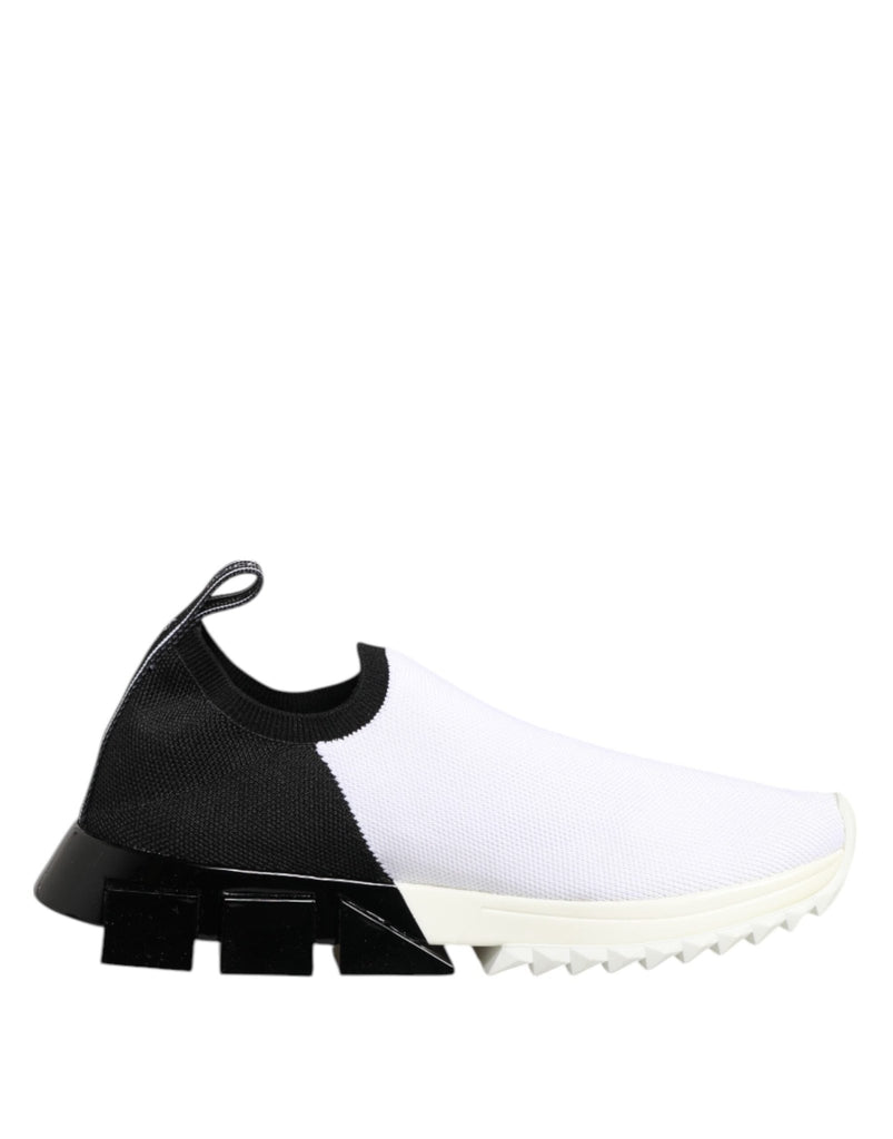 Dolce & Gabbana White Black Low Top Sorrento Sneakers Shoes - Beyzy Store - Dolce & Gabbana