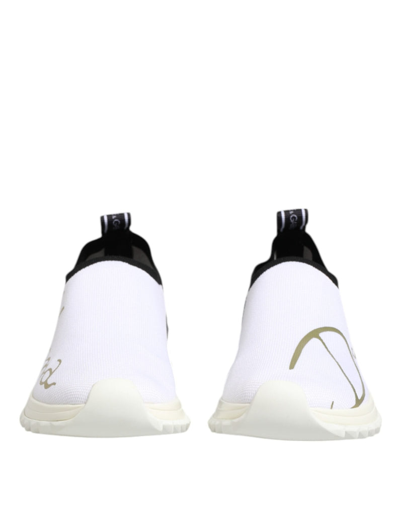 Dolce & Gabbana White Black Low Top Sorrento Sneakers Shoes - Beyzy Store - Dolce & Gabbana
