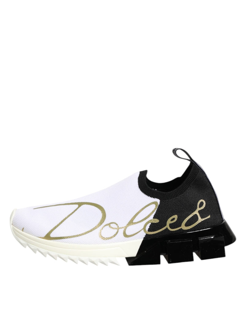 Dolce & Gabbana White Black Low Top Sorrento Sneakers Shoes - Beyzy Store - Dolce & Gabbana
