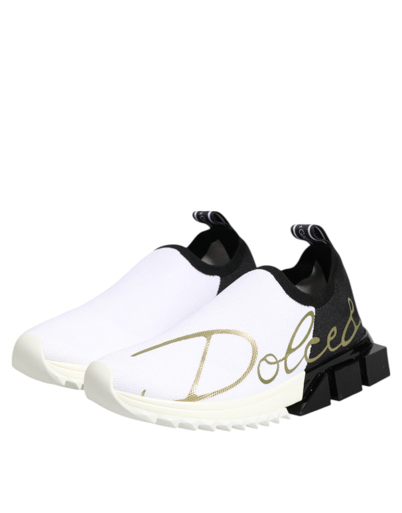 Dolce & Gabbana White Black Low Top Sorrento Sneakers Shoes - Beyzy Store - Dolce & Gabbana