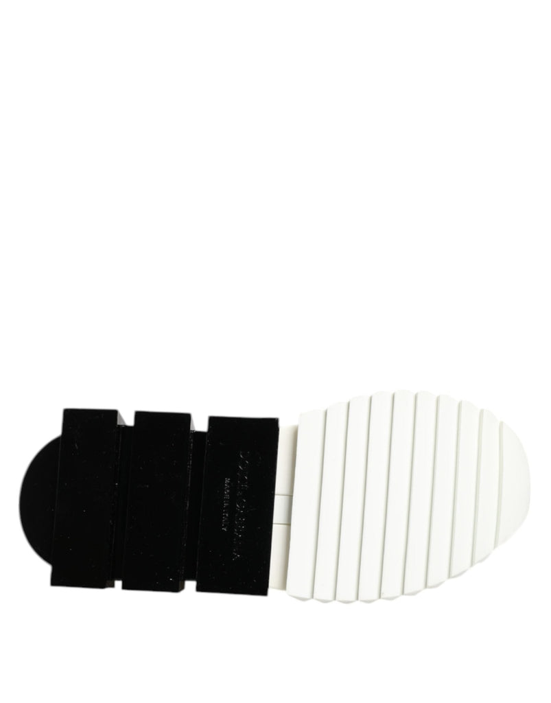 Dolce & Gabbana White Black Low Top Sorrento Sneakers Shoes - Beyzy Store - Dolce & Gabbana