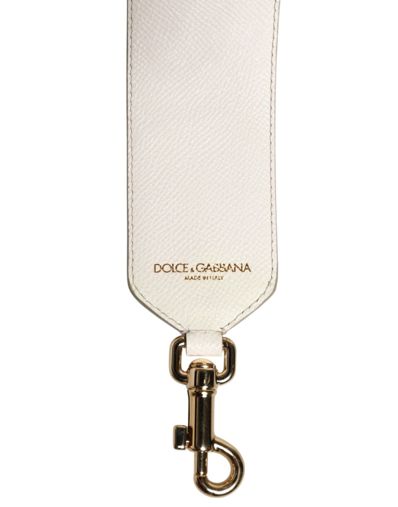 Dolce & Gabbana White Blue Floral Leather Stud Accessory Shoulder Strap - Beyzy Store - Dolce & Gabbana