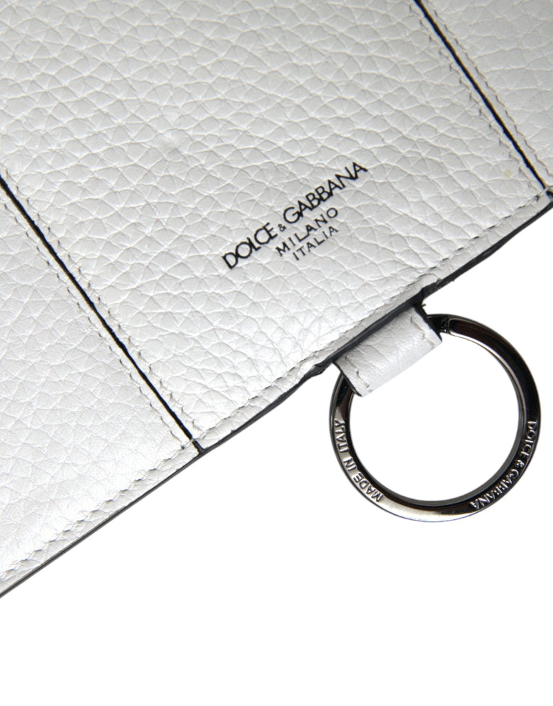 Dolce & Gabbana White Calfskin Leather Large Crossbody Card Holder Wallet - Beyzy Store - Dolce & Gabbana