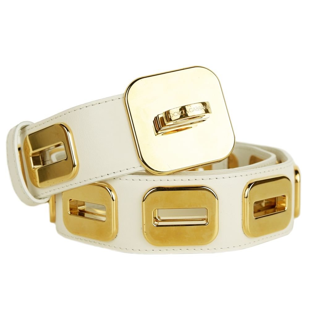 Dolce & Gabbana White Calfskin Women's Belt - Beyzy Store - Dolce & Gabbana