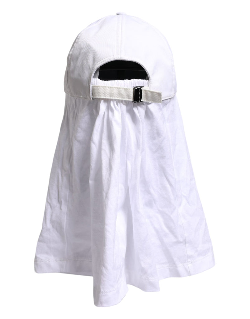 Dolce & Gabbana White Cotton DG Logo Plaque Baseball Balaclava Cap - Beyzy Store - Dolce & Gabbana
