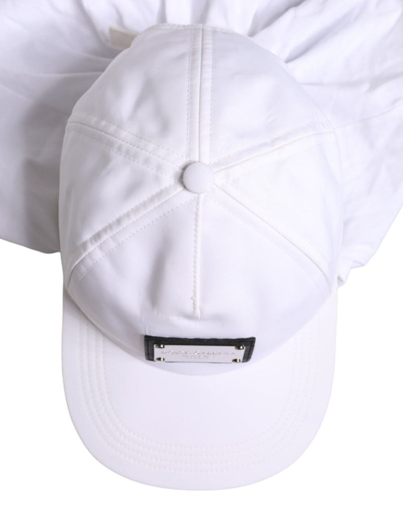 Dolce & Gabbana White Cotton DG Logo Plaque Baseball Balaclava Cap - Beyzy Store - Dolce & Gabbana