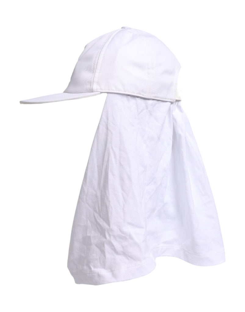 Dolce & Gabbana White Cotton DG Logo Plaque Baseball Balaclava Cap - Beyzy Store - Dolce & Gabbana