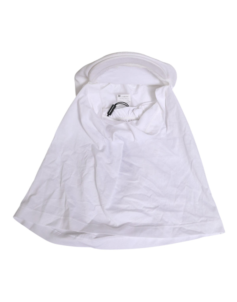 Dolce & Gabbana White Cotton DG Logo Plaque Baseball Balaclava Hat - Beyzy Store - Dolce & Gabbana