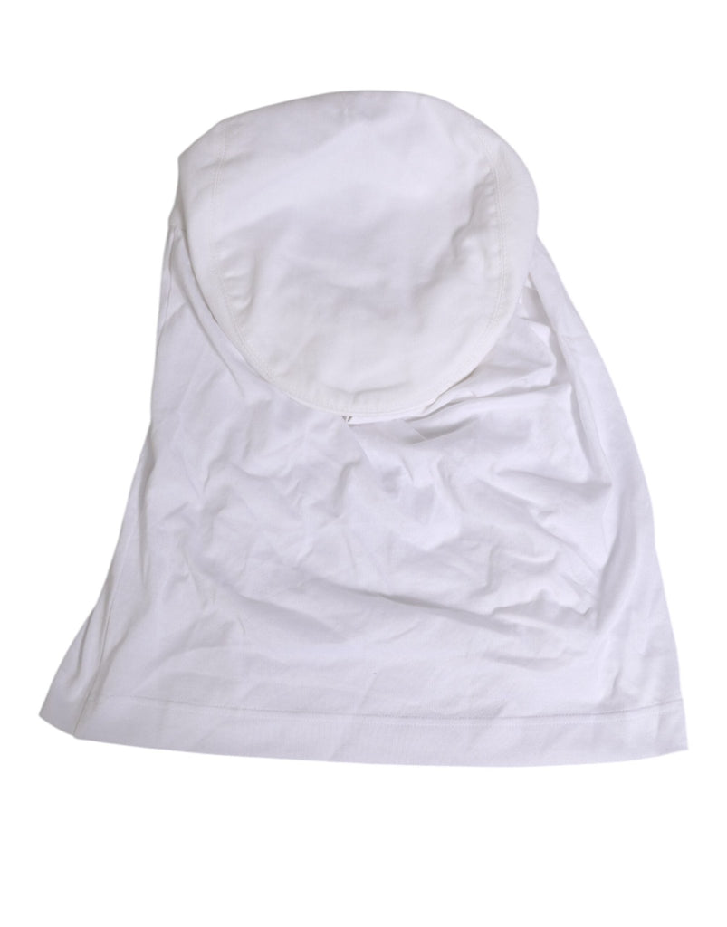 Dolce & Gabbana White Cotton DG Logo Plaque Baseball Balaclava Hat - Beyzy Store - Dolce & Gabbana