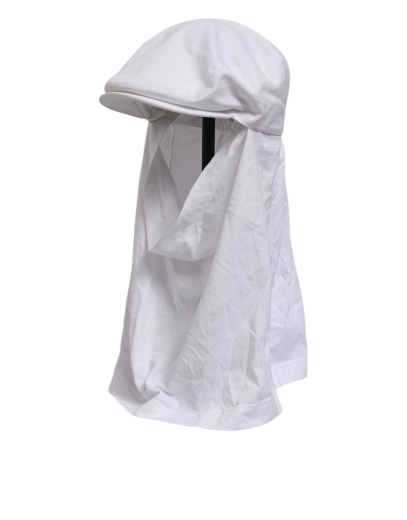 Dolce & Gabbana White Cotton DG Logo Plaque Baseball Balaclava Hat - Beyzy Store - Dolce & Gabbana