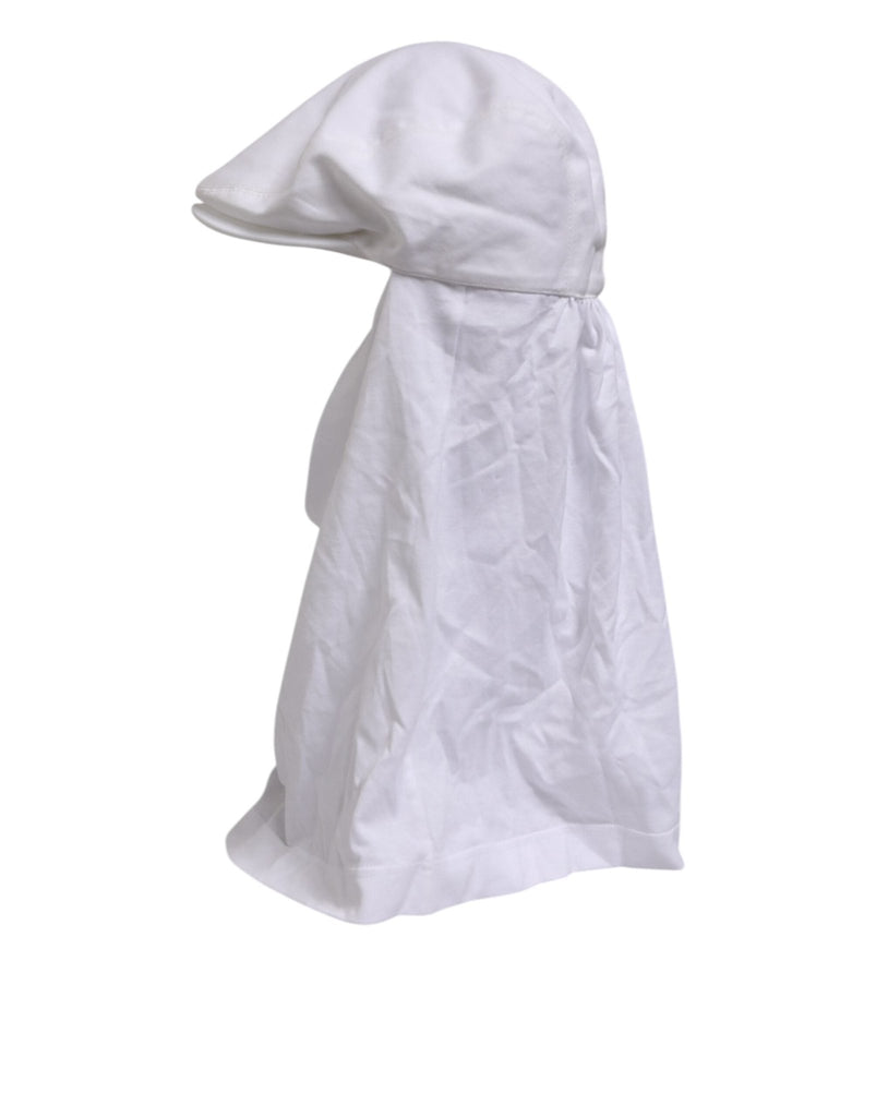 Dolce & Gabbana White Cotton DG Logo Plaque Baseball Balaclava Hat - Beyzy Store - Dolce & Gabbana