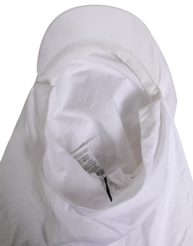 Dolce & Gabbana White Cotton DG Logo Plaque Baseball Balaclava Hat - Beyzy Store - Dolce & Gabbana