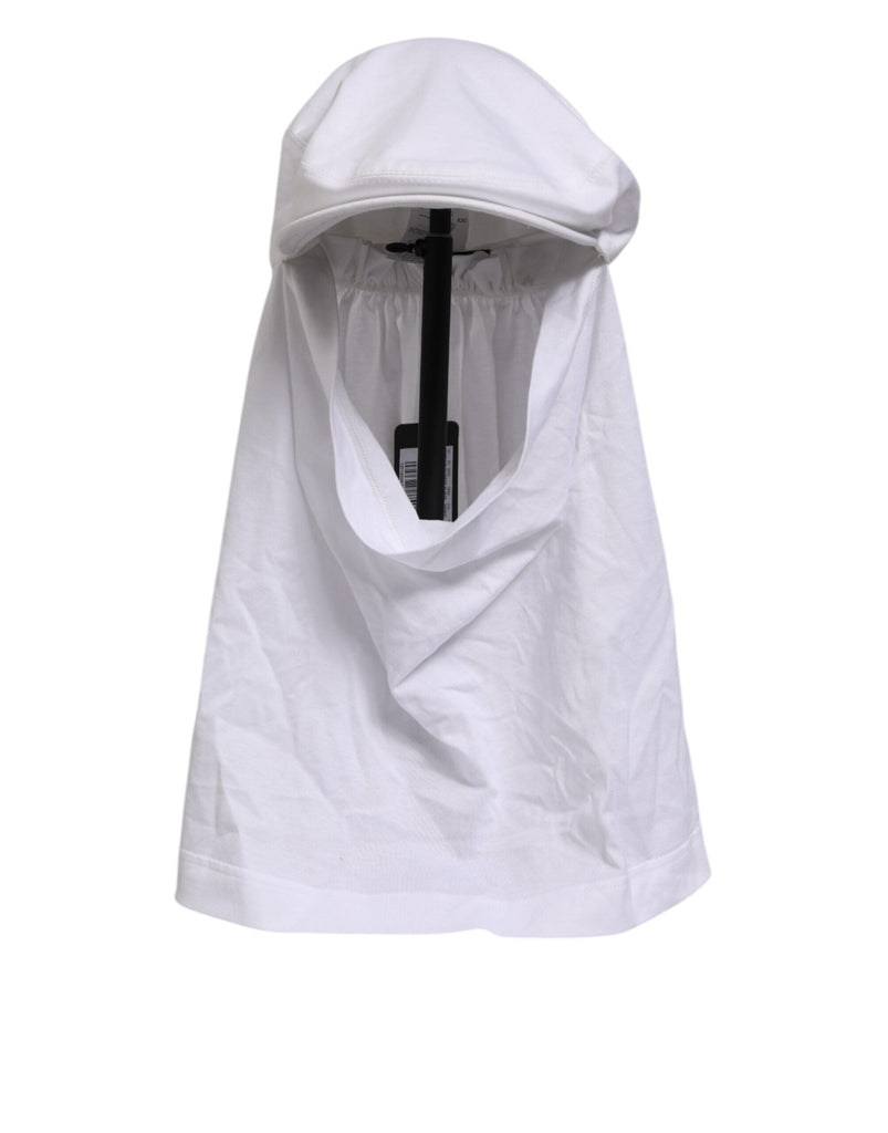 Dolce & Gabbana White Cotton DG Logo Plaque Baseball Balaclava Hat - Beyzy Store - Dolce & Gabbana