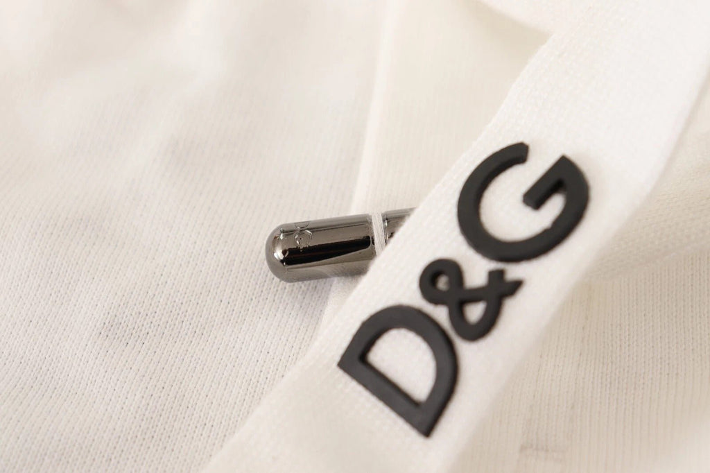 Dolce & Gabbana White Cotton Logo Patch Sweatpants Jogging Pants - Beyzy Store - Dolce & Gabbana
