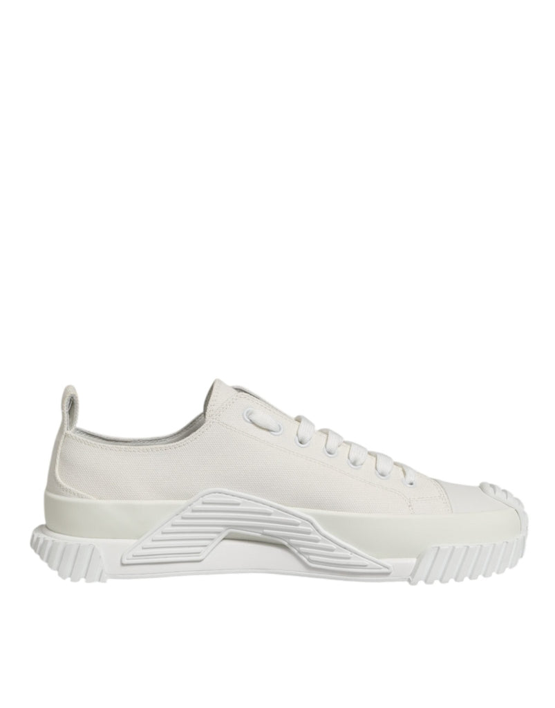 Dolce & Gabbana White Cotton NS1 Low Top Sneaker Shoes - Beyzy Store - Dolce & Gabbana