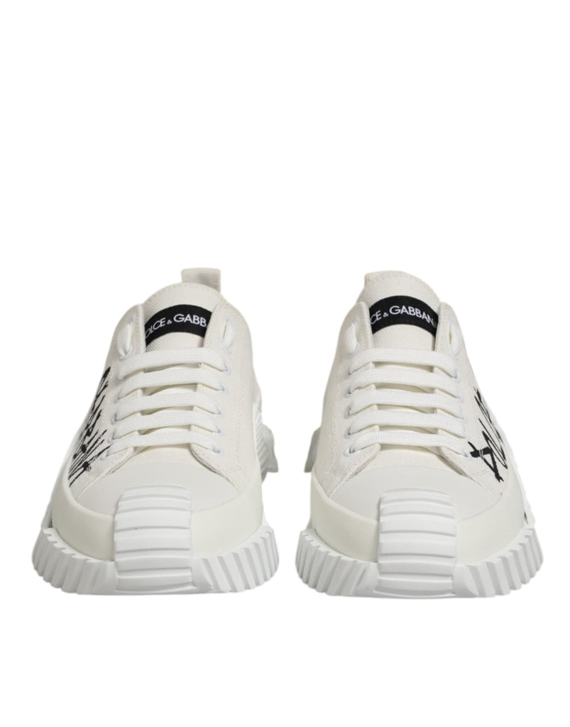 Dolce & Gabbana White Cotton NS1 Low Top Sneaker Shoes - Beyzy Store - Dolce & Gabbana