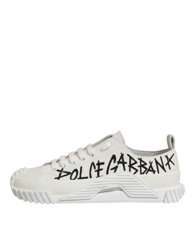 Dolce & Gabbana White Cotton NS1 Low Top Sneaker Shoes - Beyzy Store - Dolce & Gabbana