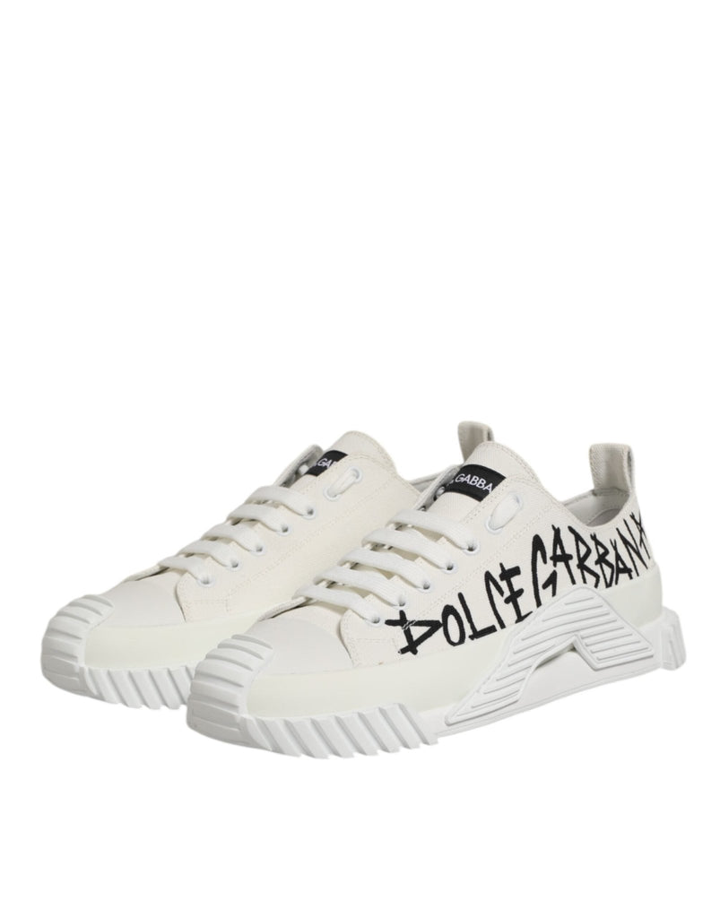 Dolce & Gabbana White Cotton NS1 Low Top Sneaker Shoes - Beyzy Store - Dolce & Gabbana