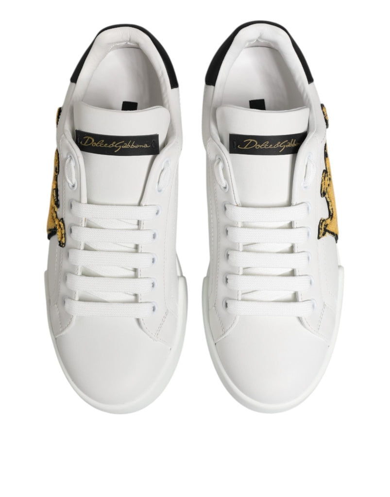 Dolce & Gabbana White Crown Patch Portofino Men Sneakers Shoes - Beyzy Store - Dolce & Gabbana