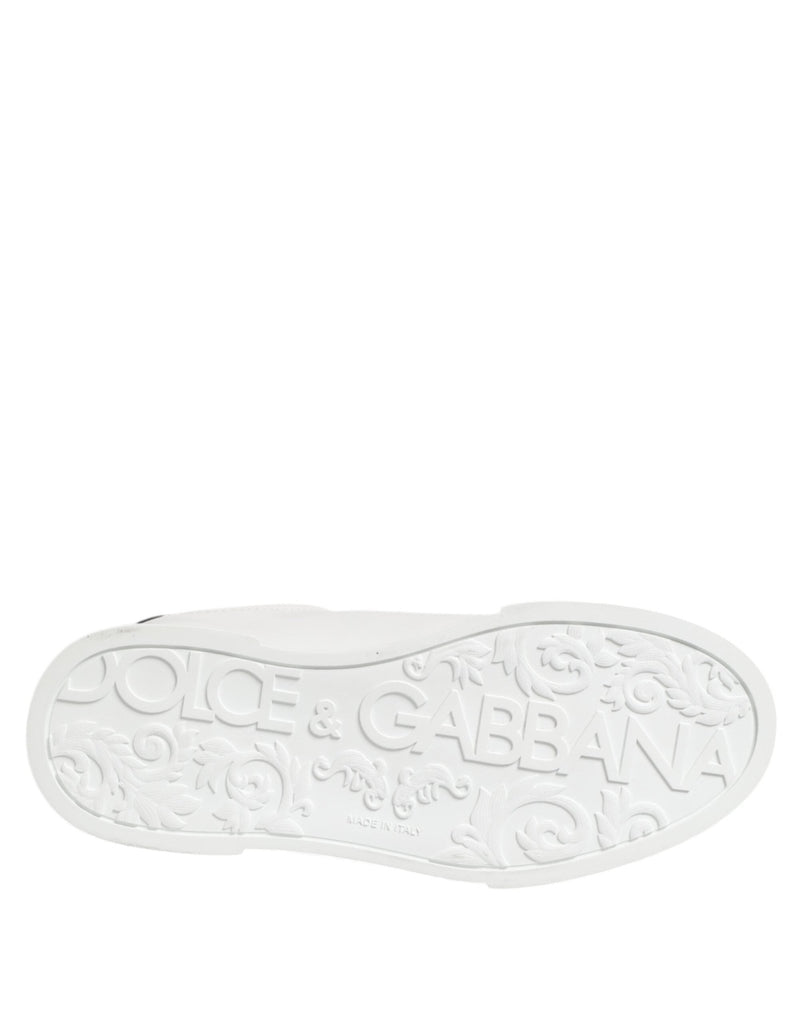 Dolce & Gabbana White Crown Patch Portofino Men Sneakers Shoes - Beyzy Store - Dolce & Gabbana