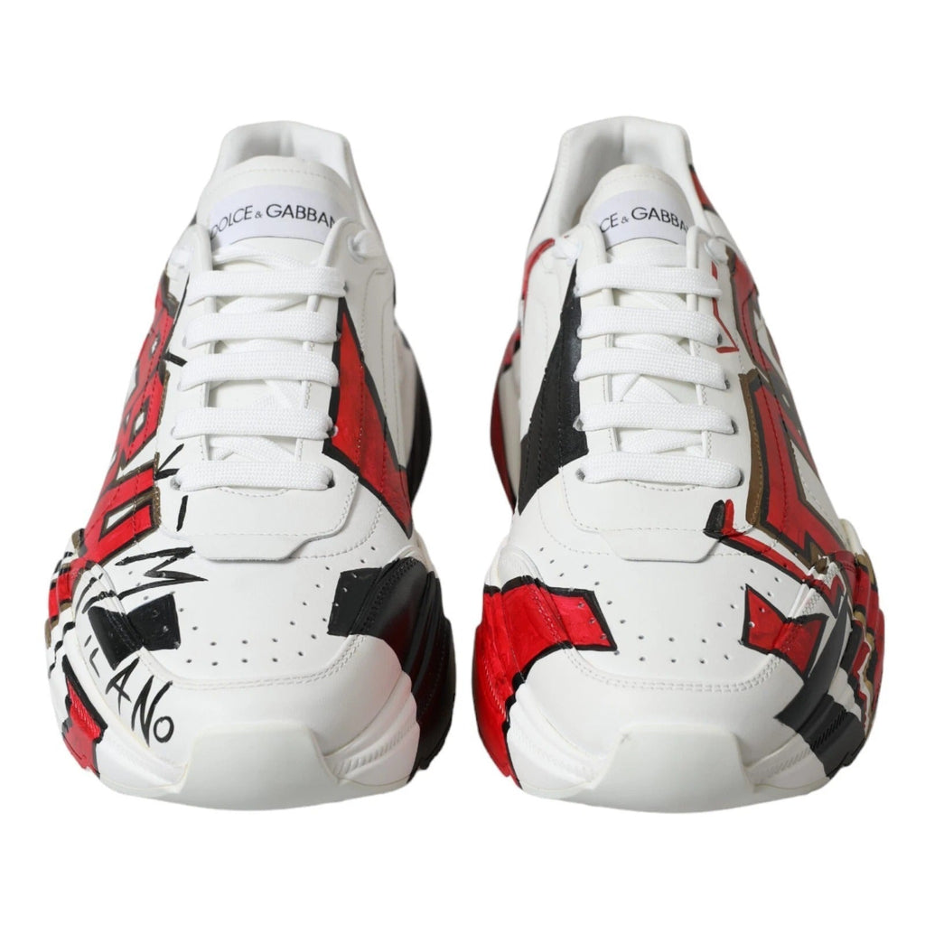 Dolce & Gabbana White Daymaster Hand Painted Sneakers - Beyzy Store - Dolce & Gabbana