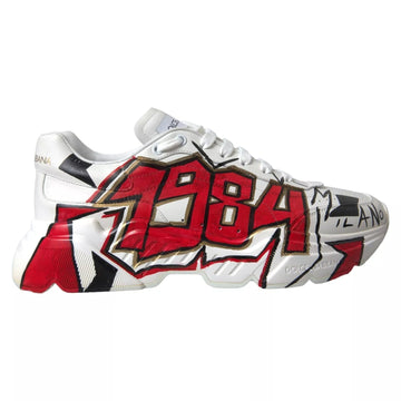 Dolce & Gabbana White Daymaster Hand Painted Sneakers - Beyzy Store - Dolce & Gabbana