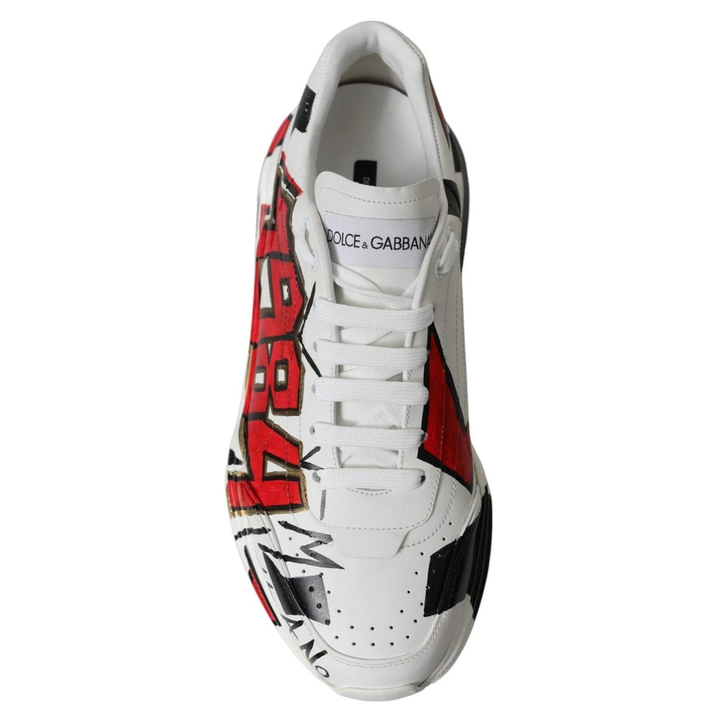 Dolce & Gabbana White Daymaster Hand Painted Sneakers - Beyzy Store - Dolce & Gabbana
