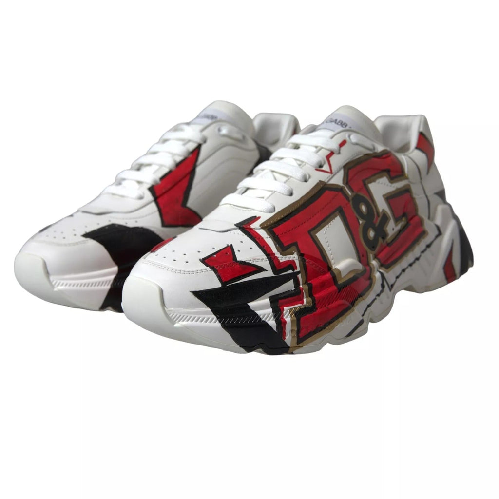 Dolce & Gabbana White Daymaster Hand Painted Sneakers - Beyzy Store - Dolce & Gabbana
