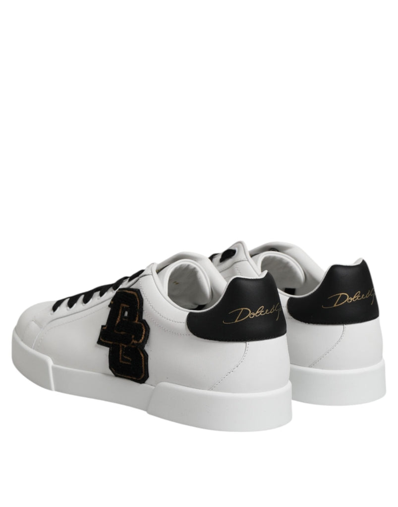 Dolce & Gabbana White DG Logo Portofino Low Top Sneakers Shoes - Beyzy Store - Dolce & Gabbana