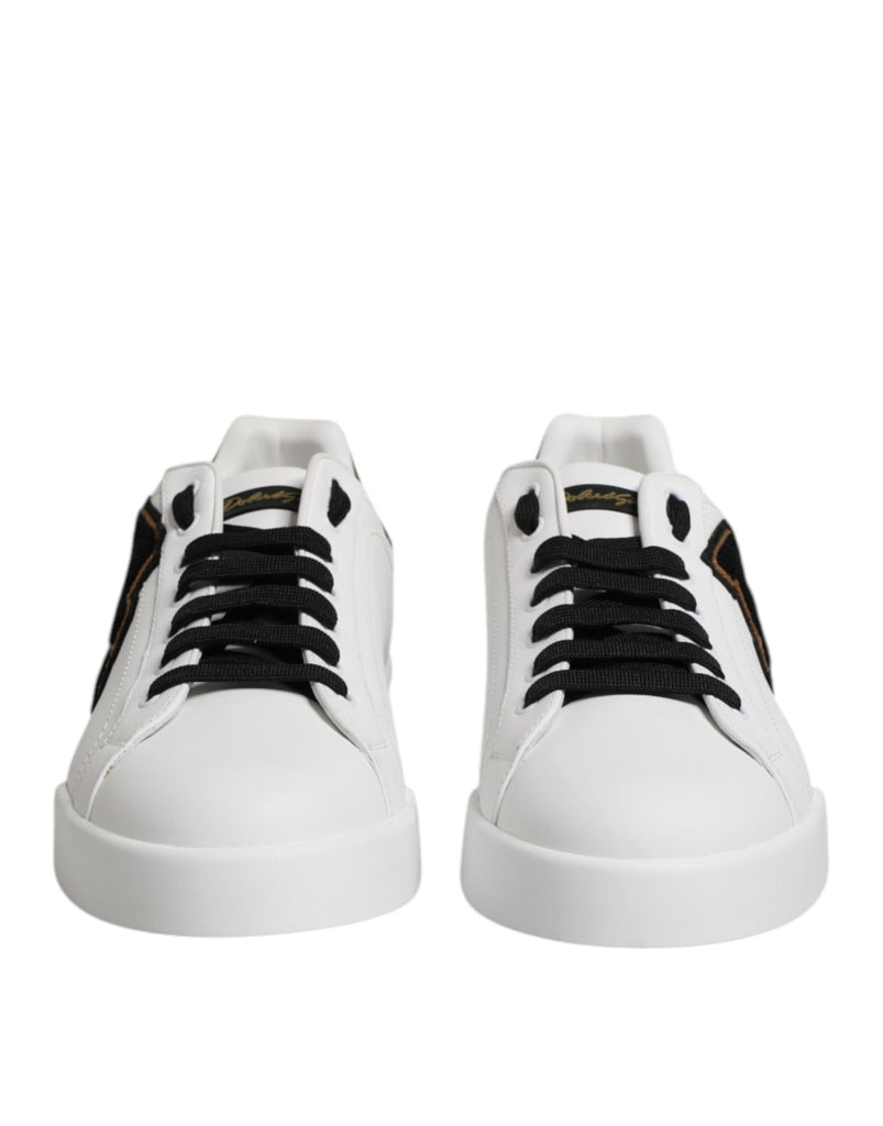 Dolce & Gabbana White DG Logo Portofino Low Top Sneakers Shoes - Beyzy Store - Dolce & Gabbana