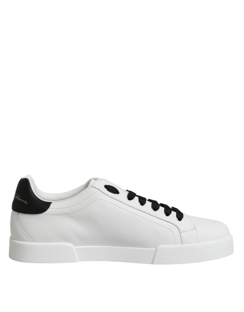 Dolce & Gabbana White DG Logo Portofino Low Top Sneakers Shoes - Beyzy Store - Dolce & Gabbana