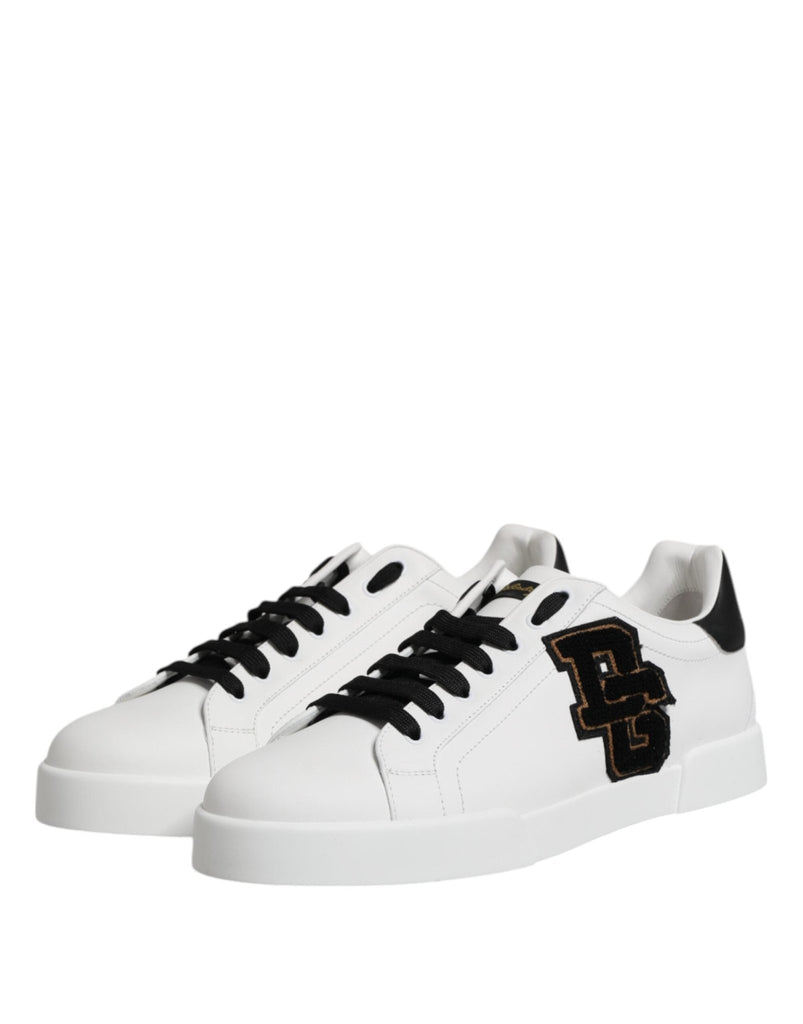 Dolce & Gabbana White DG Logo Portofino Low Top Sneakers Shoes - Beyzy Store - Dolce & Gabbana
