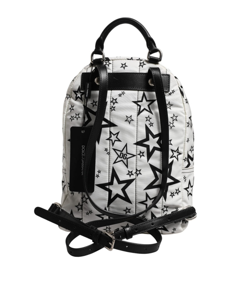 Dolce & Gabbana White DG Stars Print Nylon Travel Backpack Bag - Beyzy Store - Dolce & Gabbana
