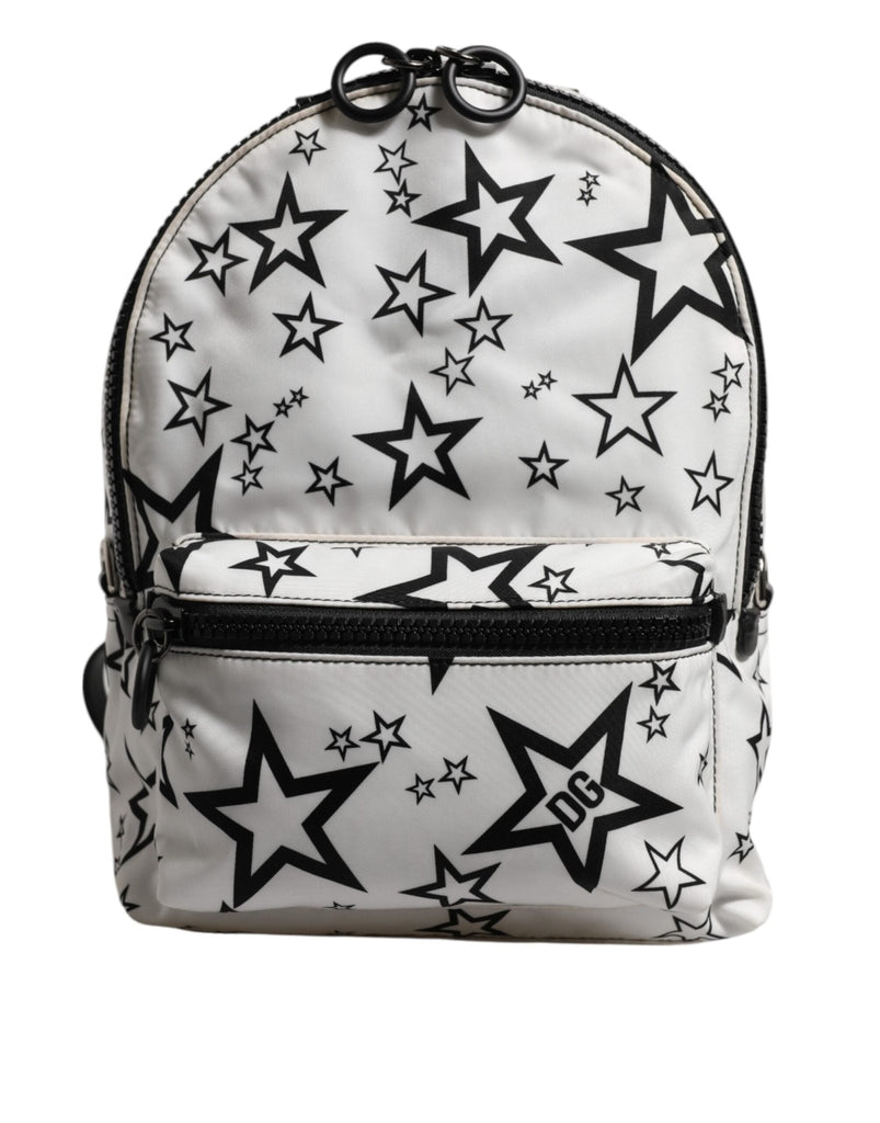 Dolce & Gabbana White DG Stars Print Nylon Travel Backpack Bag - Beyzy Store - Dolce & Gabbana