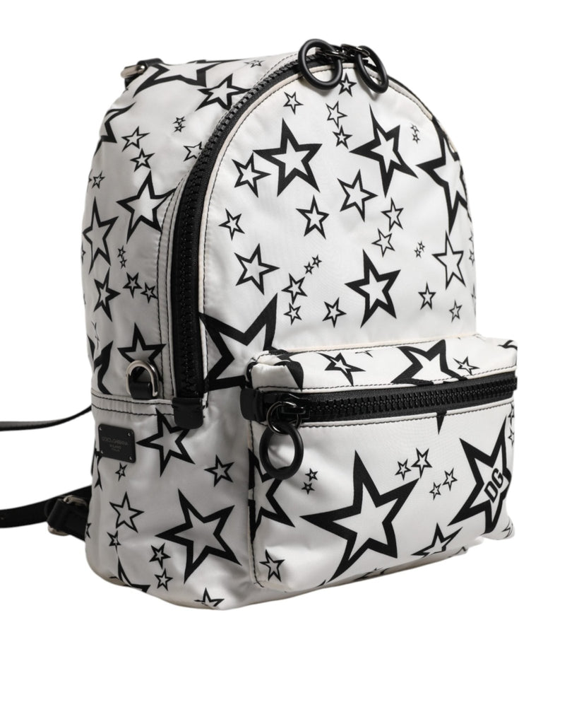 Dolce & Gabbana White DG Stars Print Nylon Travel Backpack Bag - Beyzy Store - Dolce & Gabbana