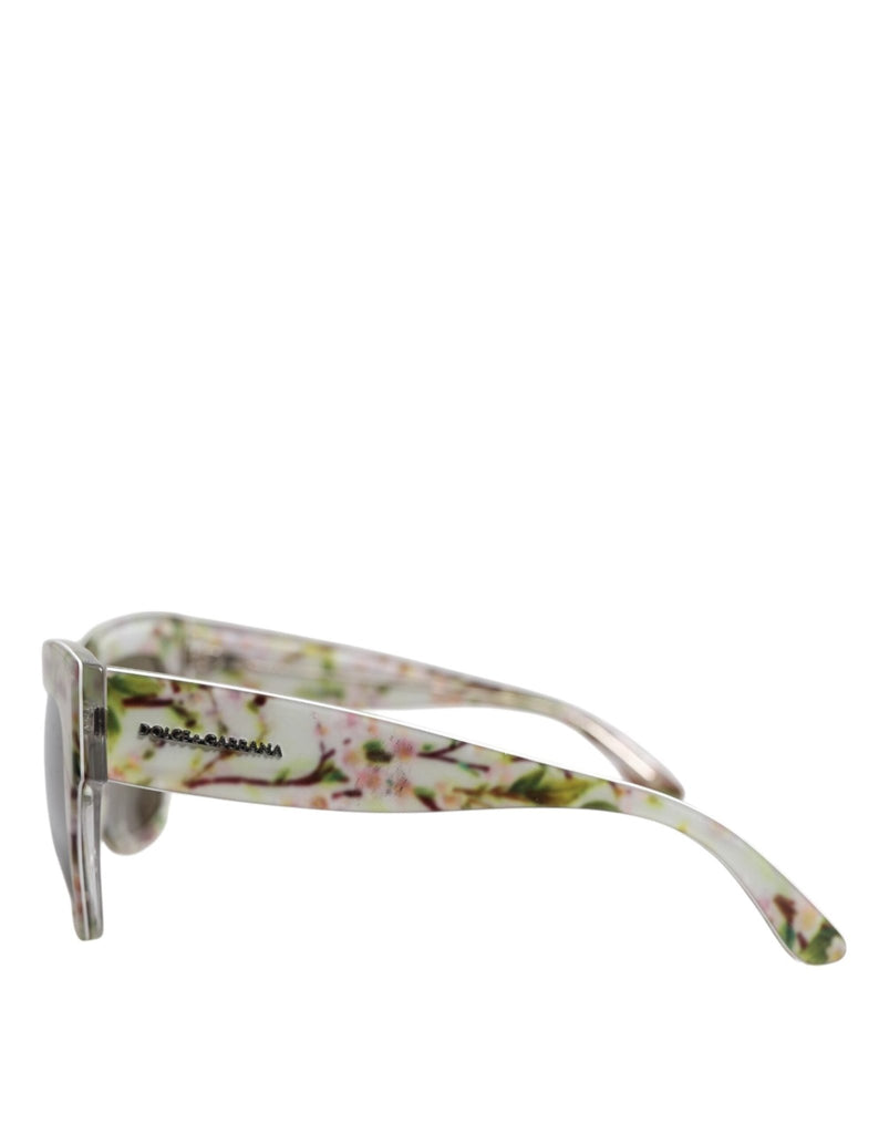 Dolce & Gabbana White DG4231F Floral Acetate Rectangle Shades Sunglasses - Beyzy Store - Dolce & Gabbana